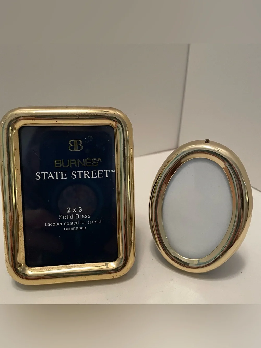 Set Of 2 Vintage Mini Brass Photo Frames 2x3
